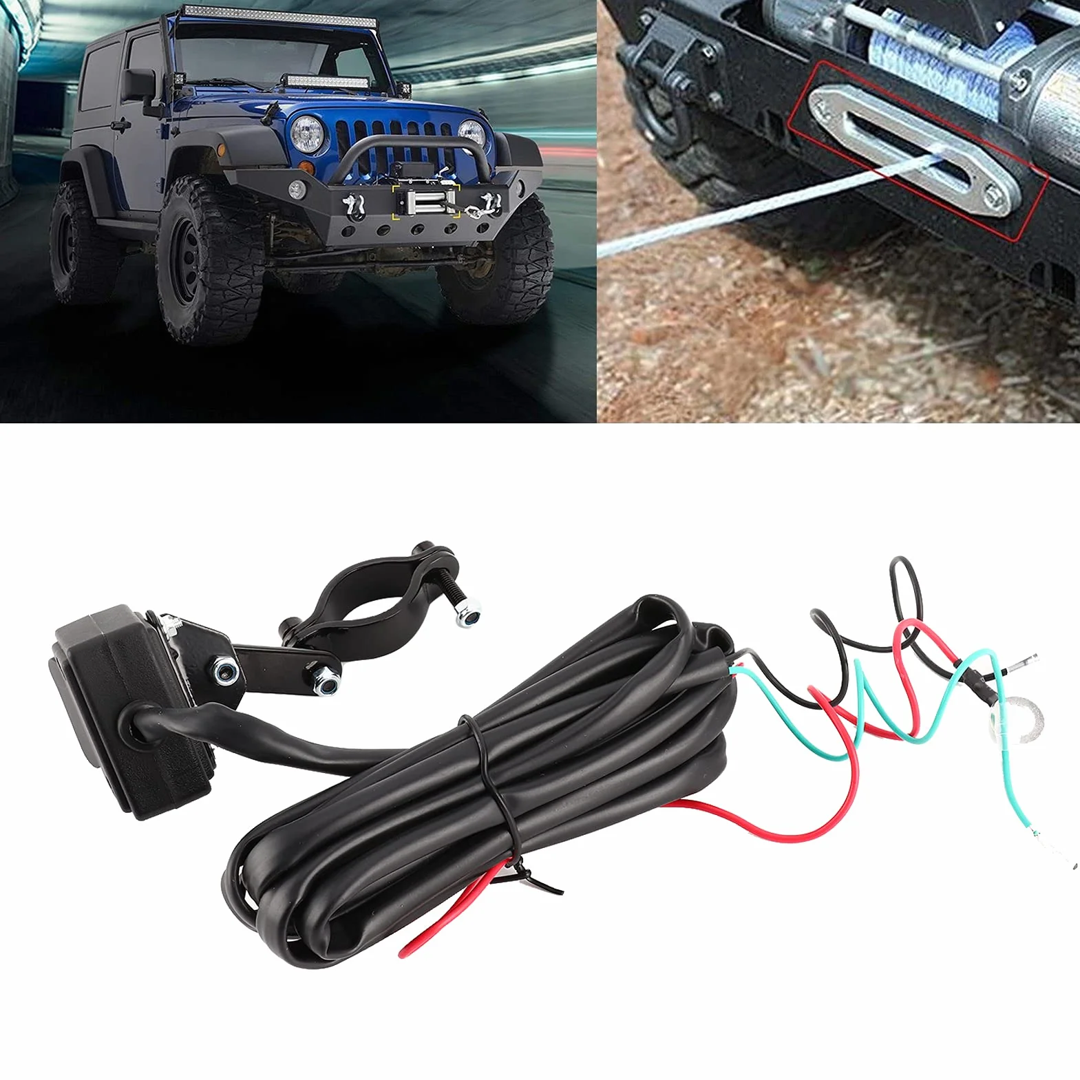Interruttore a Bilanciere 12V per Verricello con Cavo 2,5m, Rivestito in Polvere per SUV ATV UTV