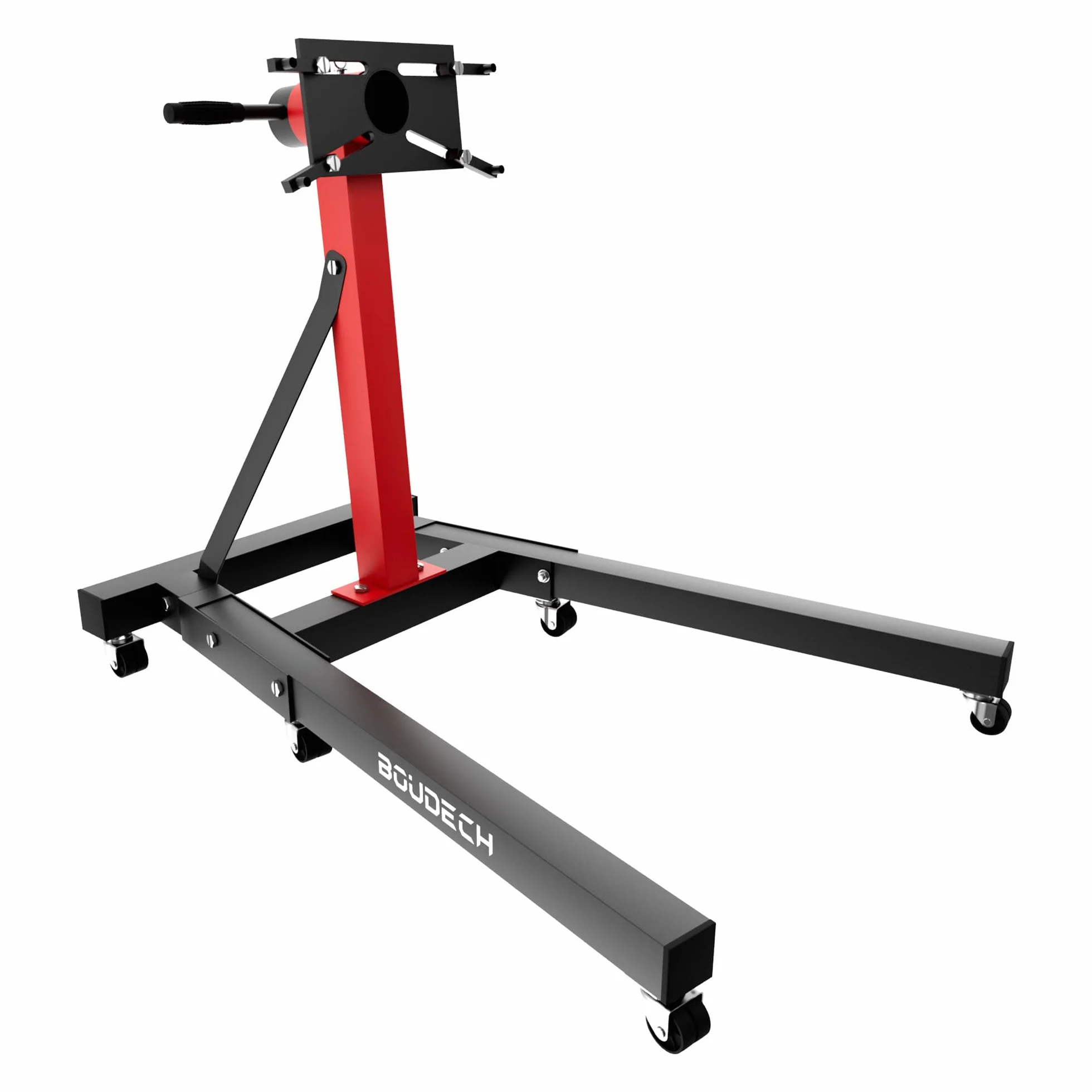 Keplero Cavalletto di Sostegno per Motore Max 900Kg in Acciaio Supporto con Bracci Girevoli 360° Nero
