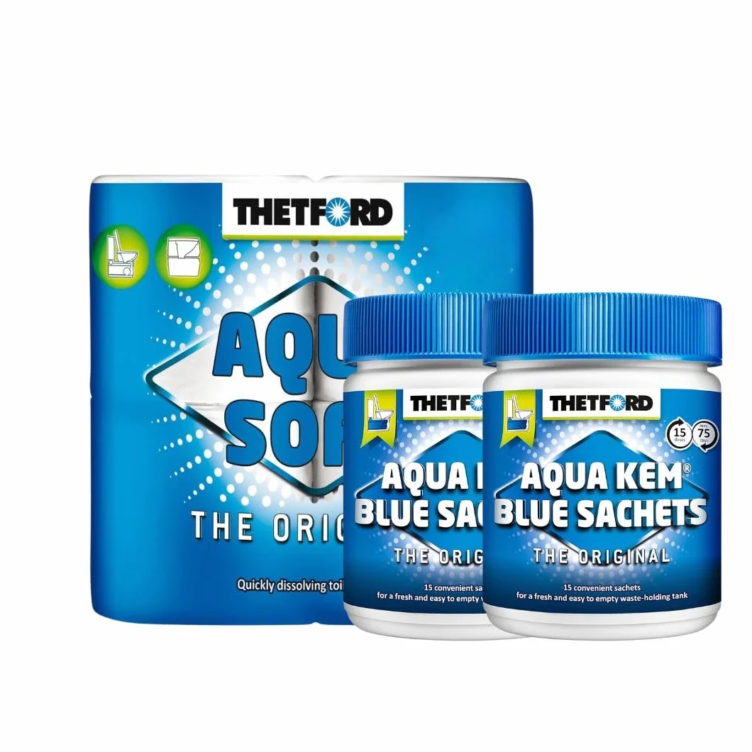 Aqua Kem Blue 2 sacchetti + Aqua Soft 4 rotoli