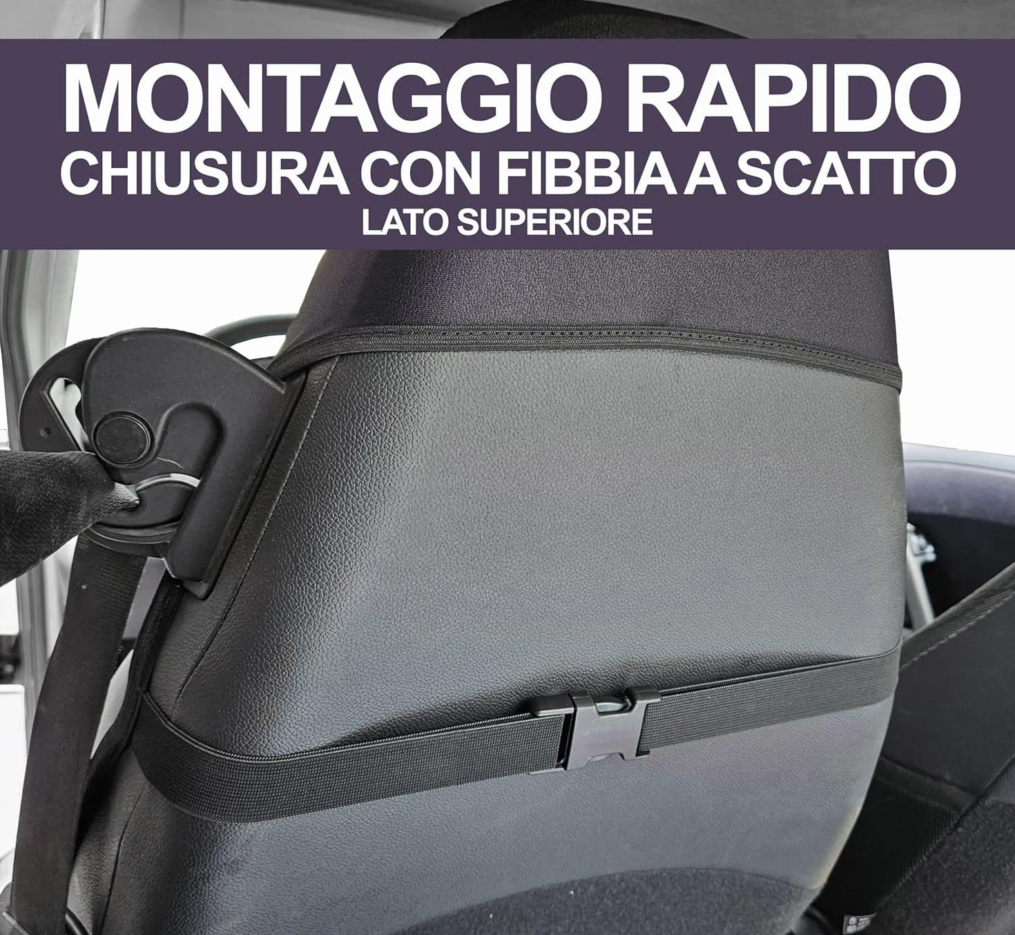 Coprisedili Auto per Smart Made in Italy Set Copri-sedile Anteriori Coppia Nero/Grigio Scuro