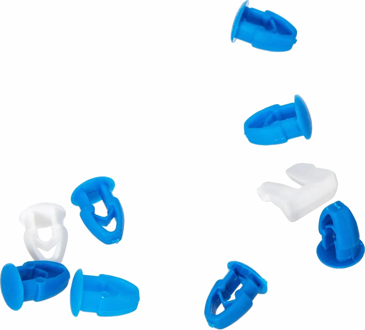 Cora 000116011 Kit 8 Bottoni, 7 Blu e 1 Bianco, 2 Fermi Centrali, Nero