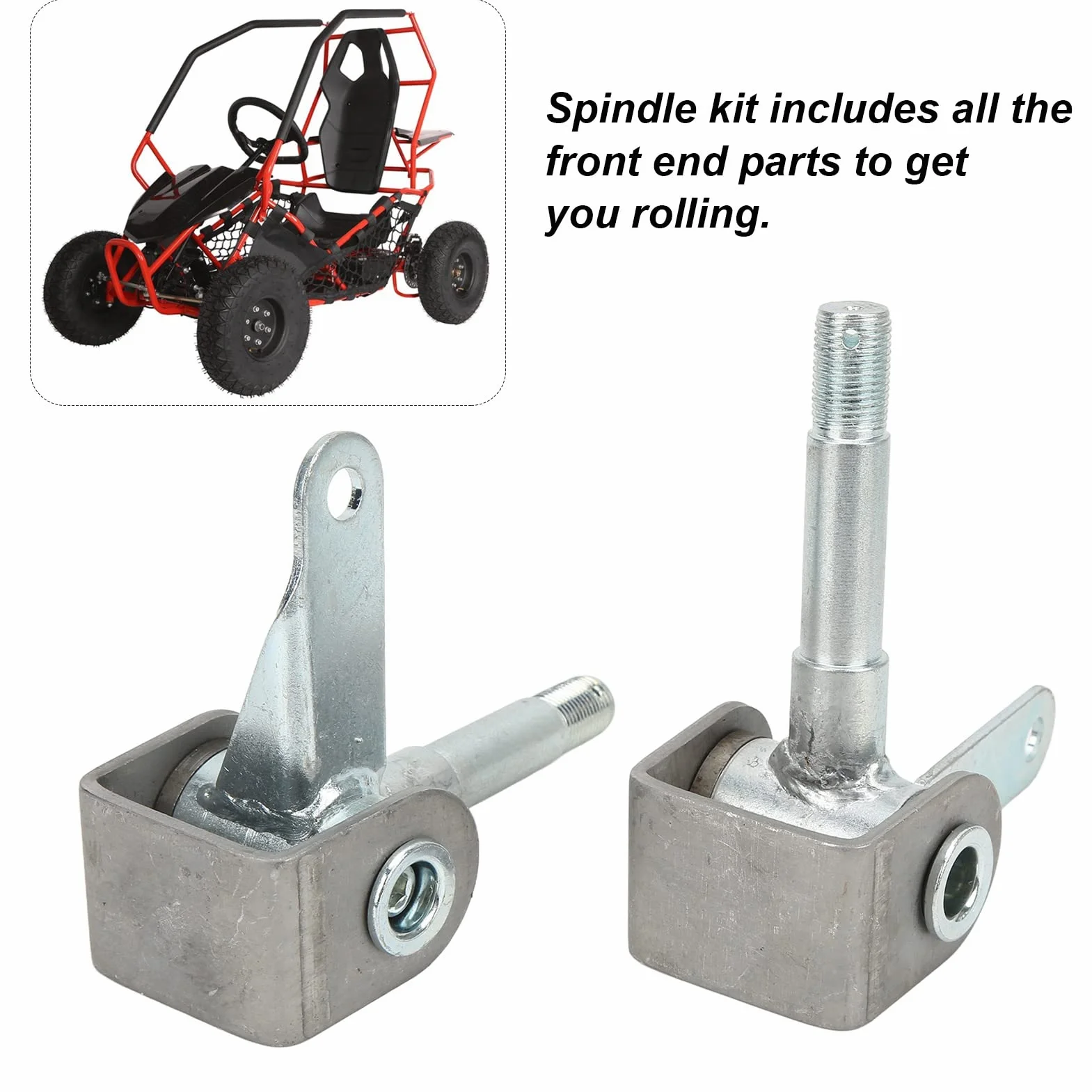 Mandrini Set Anteriore E Kit Mozzo Asse Fuso A Snodo 5/8 Puntone Ruota 4.5inx5/8in 2 Pezzi Destra Sinistra Staffa In Lega Di Acciaio Per Go Kart