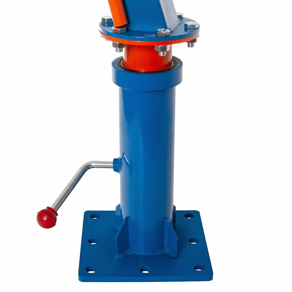 Gru idraulica girevole 1T con rotazione 360° Braccio estensibile 4 livelli 500-1000 kg Cilindro idraulico potente Base 21×21 cm Altezza 199-250 cm
