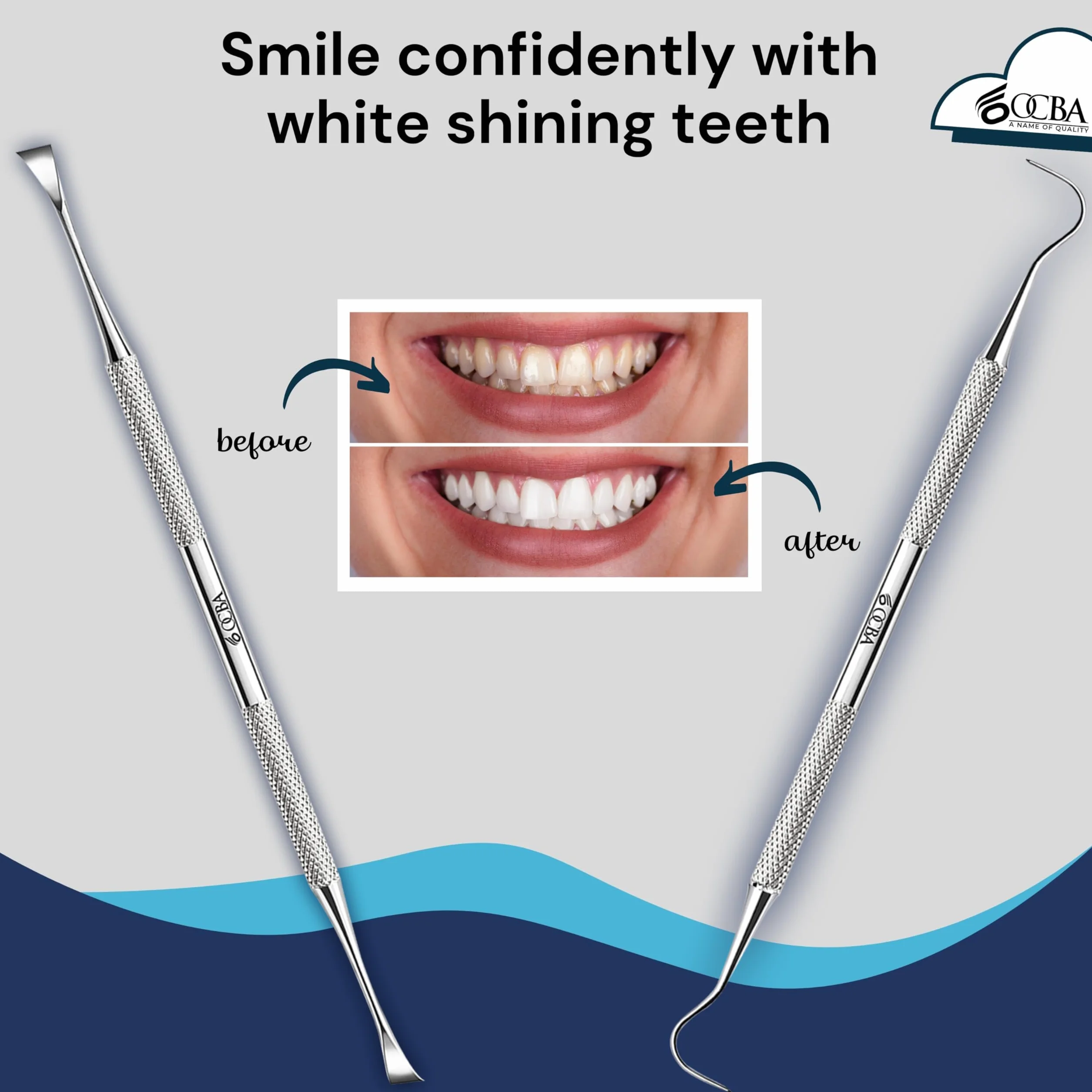 Set da 4 Strumenti per Pulizia Denti in Acciaio Inossidabile - Igiene Dentale e Rimozione Placca
