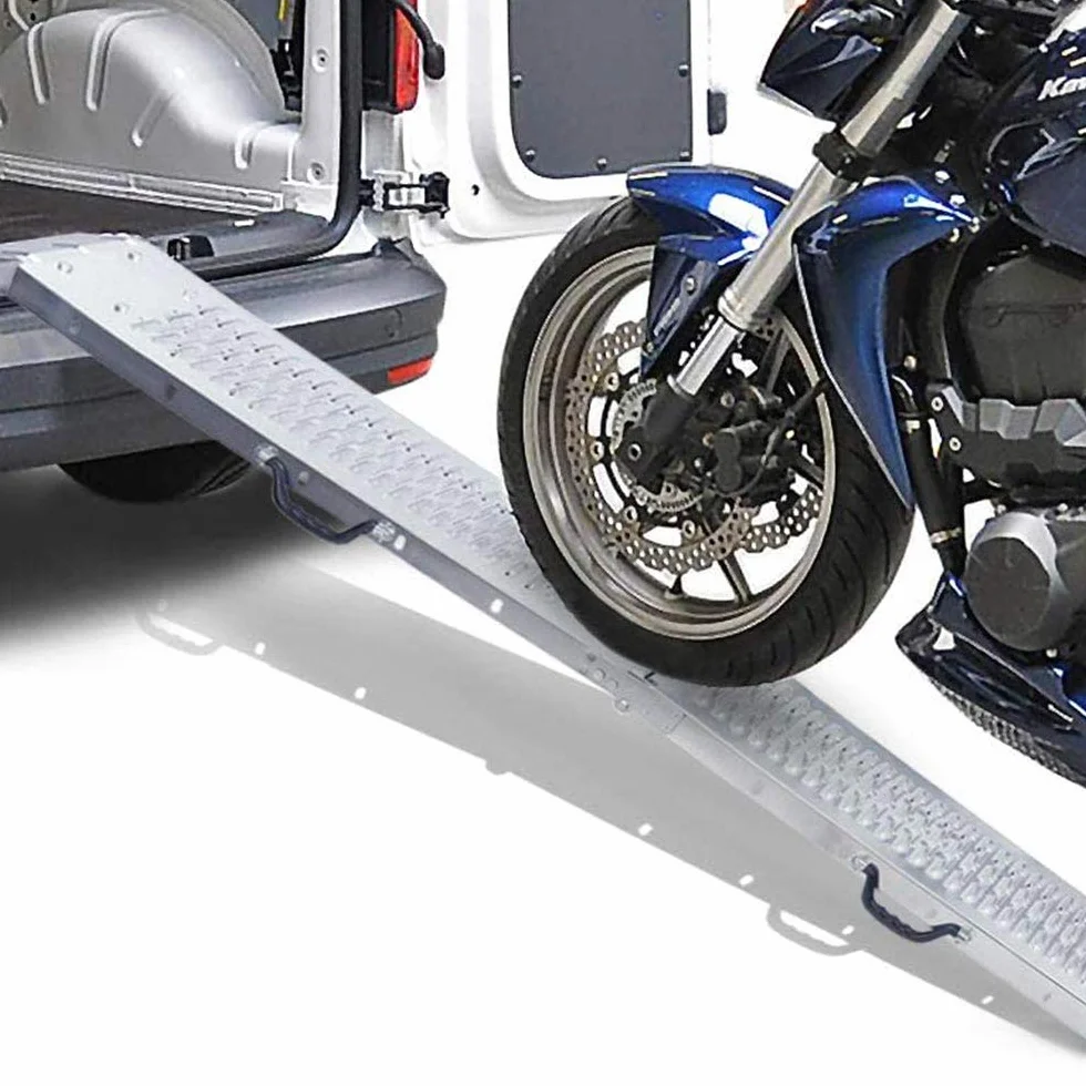 Bakaji Rampe di Carico Pieghevoli 400kg 180cm Acciaio Galvanizzato Antiscivolo per Moto Quad Auto