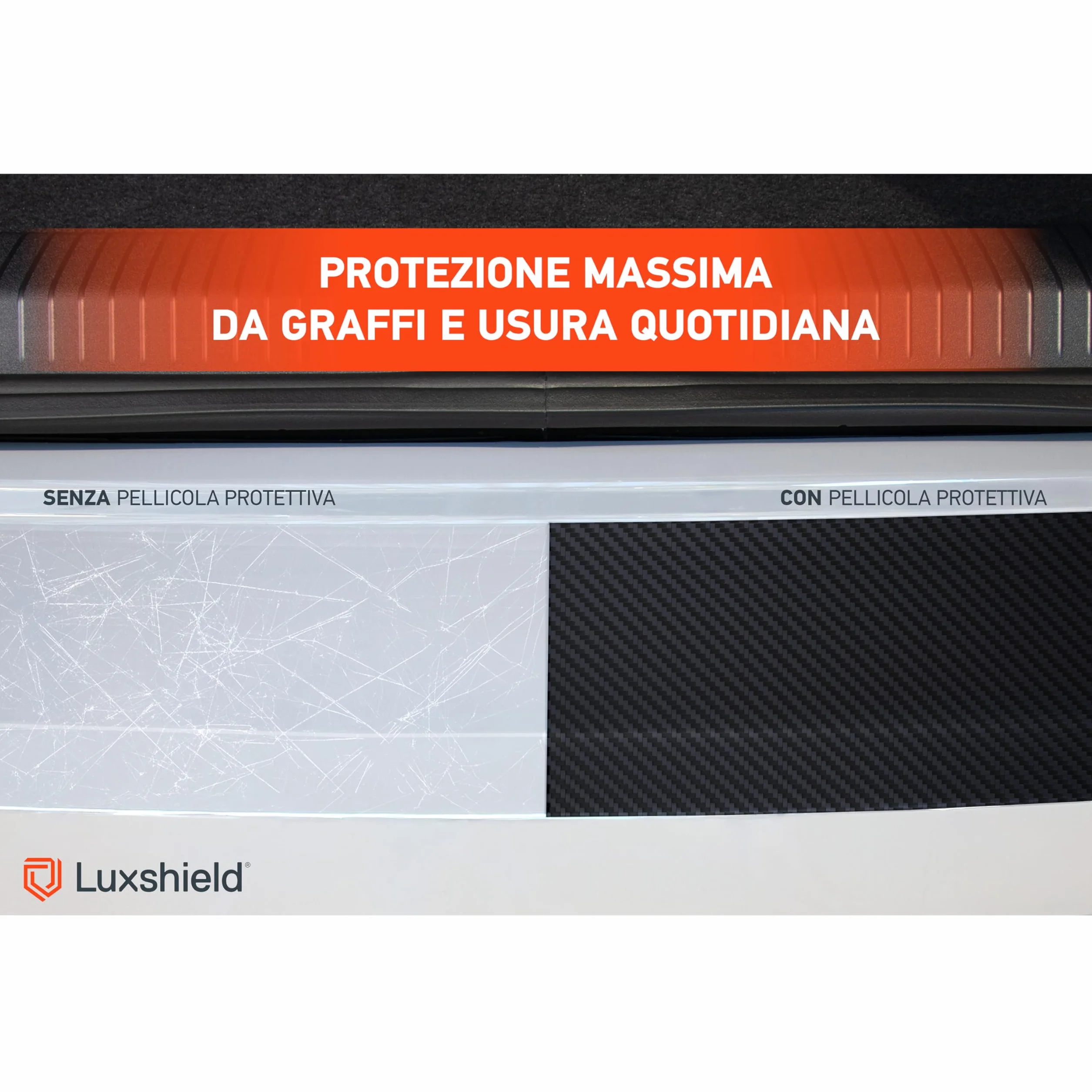 Luxshield Pellicola Protettiva per Bordo di Carico Honda Jazz 4 IV 2020-2026 Carbonio Nero